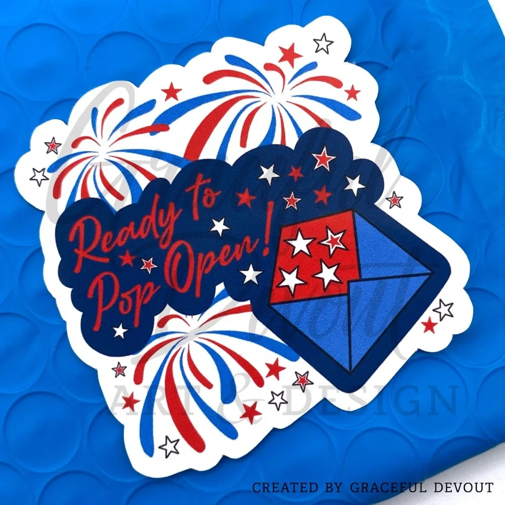 Ready To Pop Open!- 2" (inches) Sticker (48ct.)  [GD145-48] - Picture 3 of 5